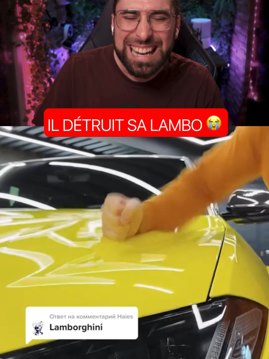 IL DÉTRUIT SA LAMBO 😭 #lamborghini #voiture #technology