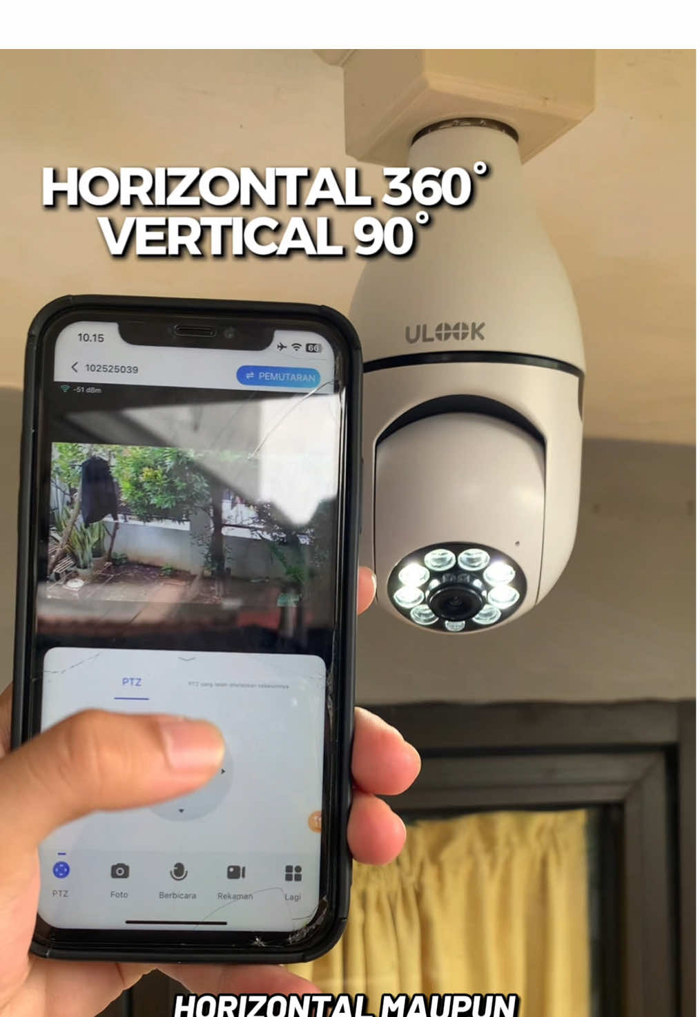 Masih pake lampu jadul? Yuk beralih ke cctv + lampu skrg juga  Kamu sudah bisa pantau dari jarak jauh lho #tutorial #cctvulook #v380pro #ulookproject #ptz #rumahaman #guncang66specialgajian 