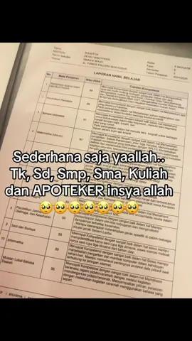 yang nilainya di bawa rata rata bisa gak ya jdi apoteker🥹 #apoteker #bismillah #fyp #you #berandatiktok #berandakamu 