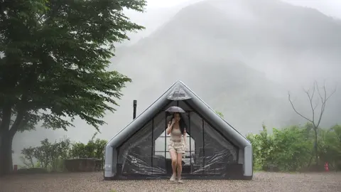 Camping in the rain #camping #immersive experience