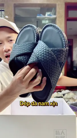 Đi dép da vừa đẹp, vừa sang, vừa xịn, vừa bền, vừa lịch sự nha các b ơi #manhgiay #manhbangiay #depnam #depda #deple 