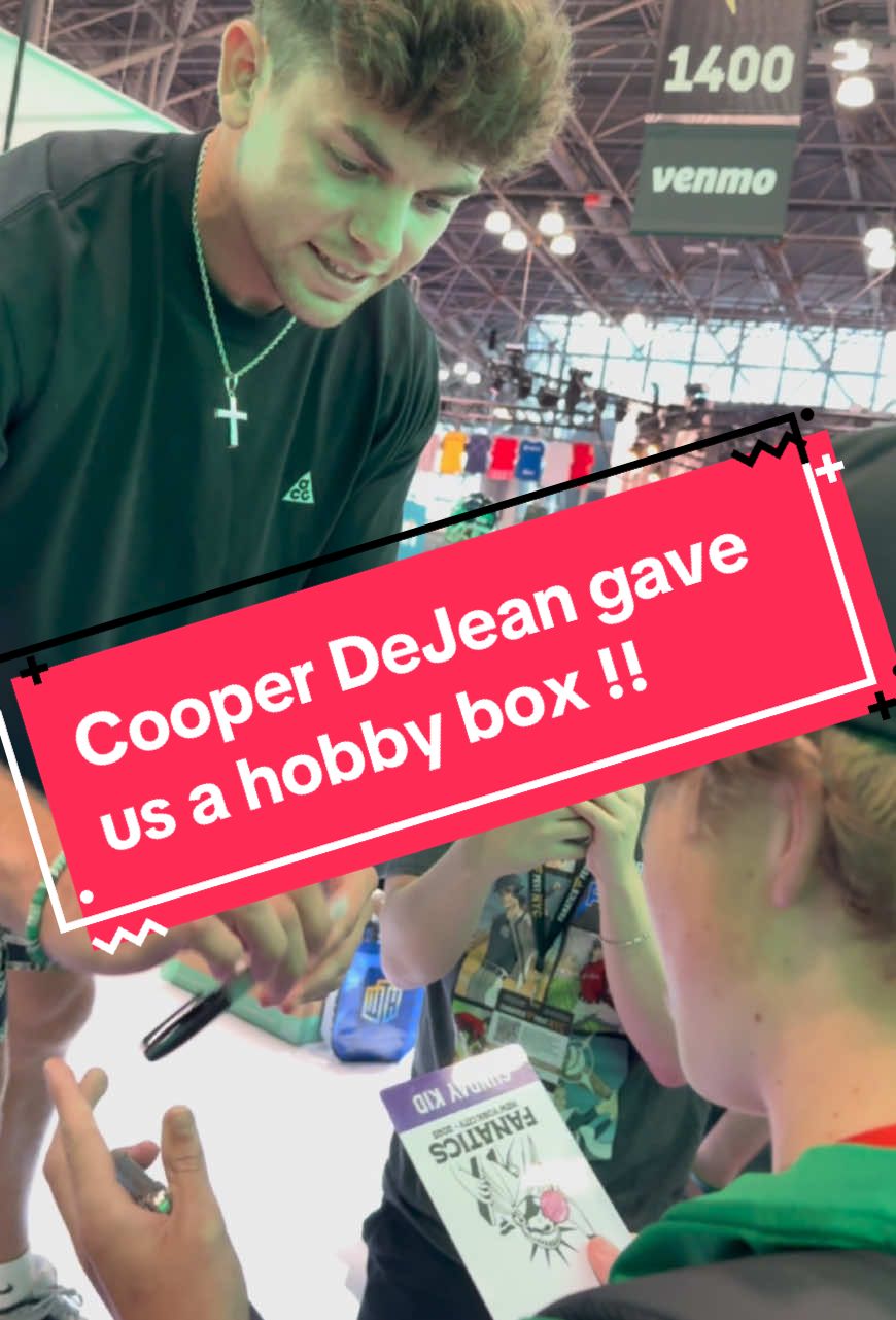Cooper DeJean gave my son a midnite hobby box at fanatics fest #fyp #foryoupage #wethehobby #coop #eagles #sportscards @WeTheHobby @Philadelphia Eagles 