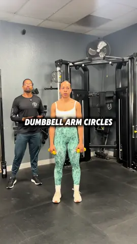 Dumbbell arm circles are a shoulder mobility and stability exercise where you hold a light dumbbell in each hand and make controlled circular motions with your arms extended to the sides. This exercise targets the shoulders, deltoids, and rotator cuff muscles while also improving joint mobility and endurance. How to Perform: 	1.	Stand tall with feet shoulder-width apart. 	2.	Hold a light dumbbell (1–5 lbs) in each hand. 	3.	Extend your arms out to the sides at shoulder height. 	4.	Make small, controlled circular motions forward for 15–30 seconds. 	5.	Reverse the direction and circle backward for another 15–30 seconds. 	6.	Keep the core tight and avoid shrugging your shoulders. #stewsperformance #daygoperformance #armworkout #dumbbellworkout #armcircles #shoulderexercise @Aryanna Edwards @Daygo Performance 