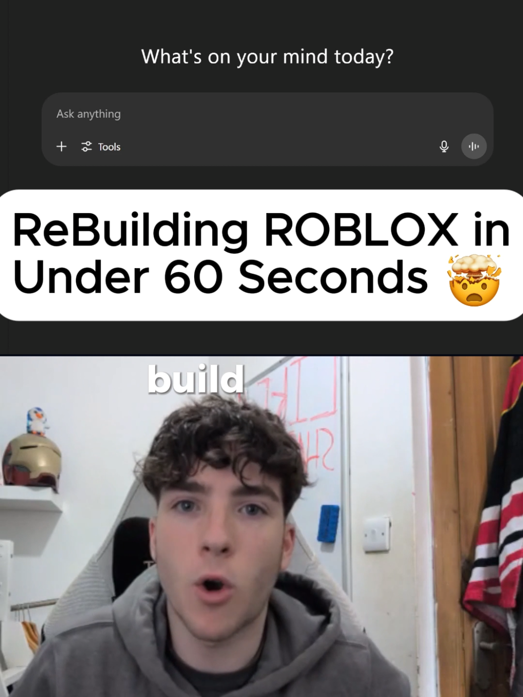 Replying to @wisdo_m8 Making Roblox in under 60 seconds with Only AI #ai #roblox #vibecoding 