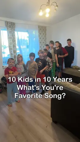 We asked these here kids what their favorite song is and we don't know too many of them. How many do you recognize? #10kids #largefamily #favoritesong #songs