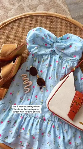 this dress + a summer date night = perfection 🩵🌅 #Summer #floral #datenight #sundress 
