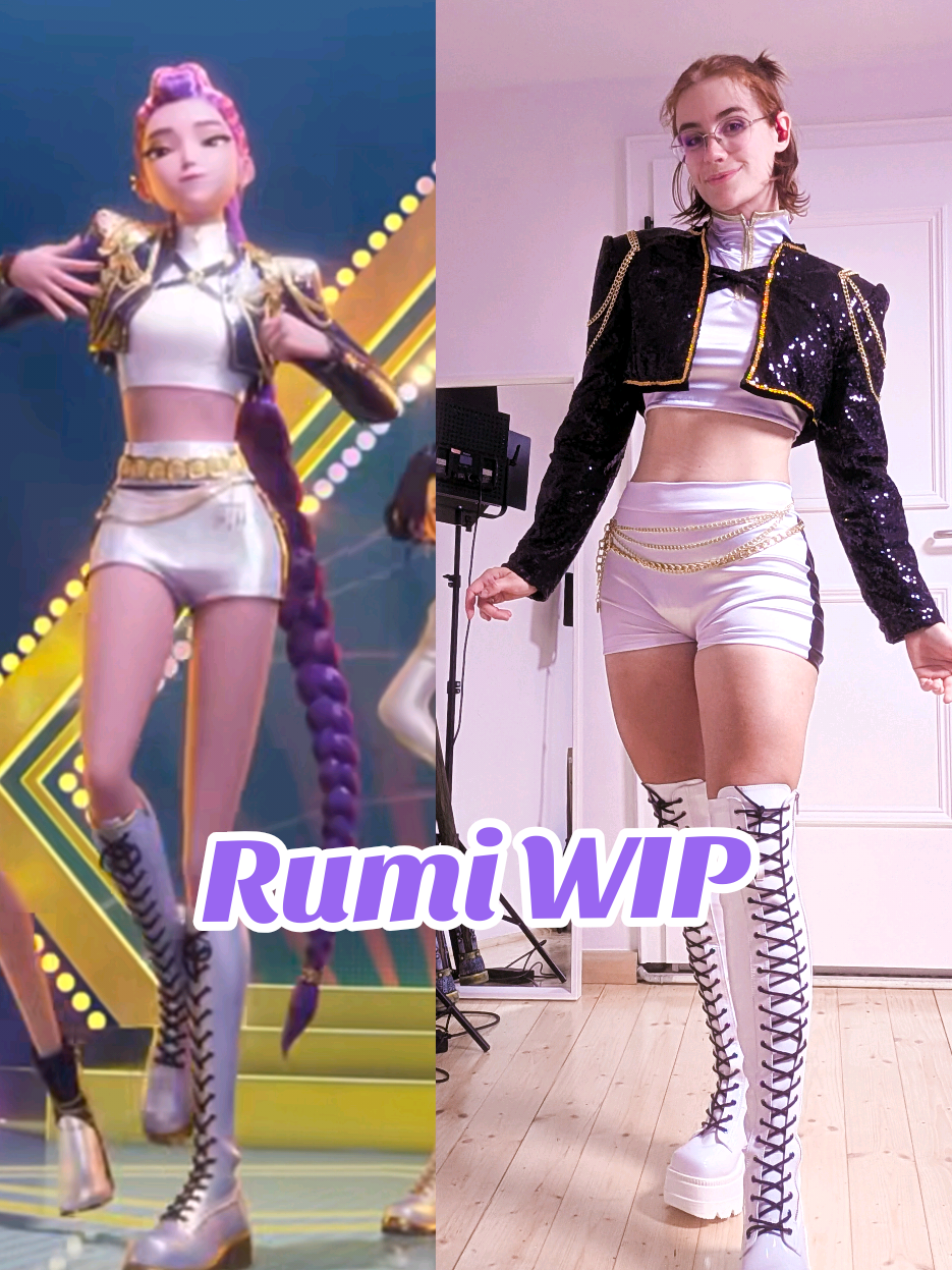 Working on Rumi from Kpop Demon Hunters as my next project 💜 Saw the trailer and was immediately enthralled by the designs and outfits 😍 a lot of details are still missing, but we're slowly getting there.  #cosplay #cosplayer #costume #rumi #rumicosplay #kpop #kpopdemonhunters #workinprogress 