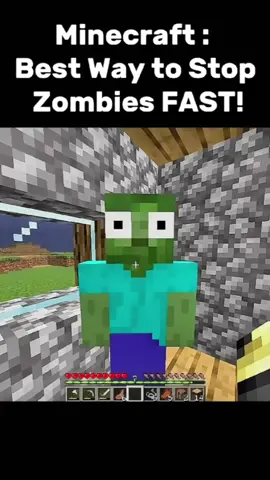 Minecraft : Best Way to Stop Zombies FAST!#mincraft #MinecraftTips #MinecraftDefense #minecraftmemes #viral #followme #trending #foryou #funny #fyp 