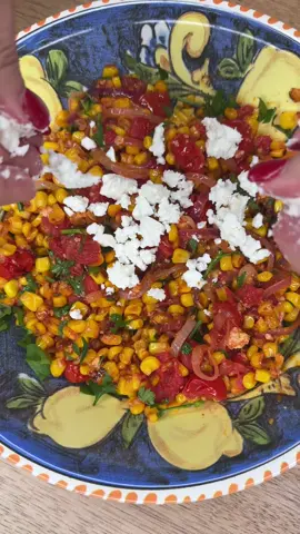 4 full recipe 🔍 📲 💻 MELISSA JO & Skillet Elote Corn & Tomato Salad ##cornsalad##elote##bbqsidedish