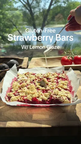 Gluten-Free Strawberry Bars!🍓🍋 • #glutenfree #glutenfreebaking #strawberryrecipe #HomemadeDesserts #freshstrawberries #EasyRecipe #bakingtok #glutenfreedessert #CapCut 