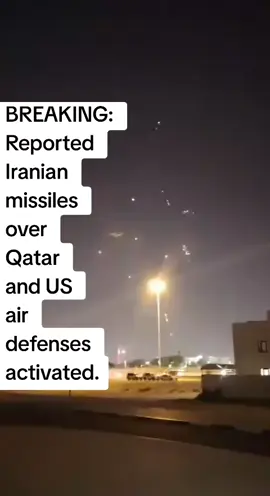 BREAKING: Reported Iranian missiles over Qatar and US air defenses activated. . . . #breakingnews #interesting #jonathansvlog #war #qatar #qatarunderattack #qatarattack #us #trump #iran #iranianmissiles 