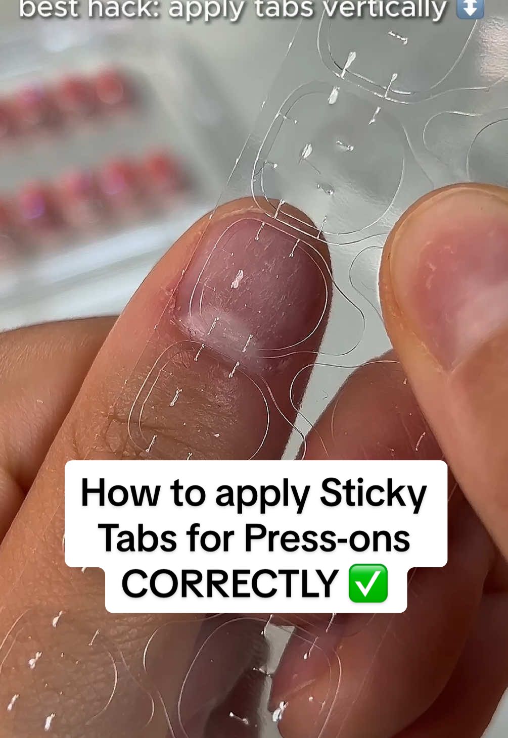 Nails by us🫢 How to apply nails with Sticky tabs correctly!🖤 Handmade with salon grade gel, to be reused and last up to 4+ weeks per wear Nailevated.com 🔗in bio  #pressonnails #nailinspo #beautytips 