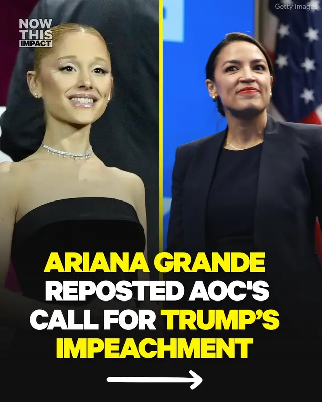 Ariana Grande has publicly supported Alexandria Ocasio-Cortez’s call to impeach President Donald Trump after his unauthorized bombing of Iranian nuclear sites. Grande, an outspoken critic of Trump, has previously advocated for LGBTQIA+ rights, protested immigration policies, and spoken up for abortion access — consistently using her platform to address political and social issues.