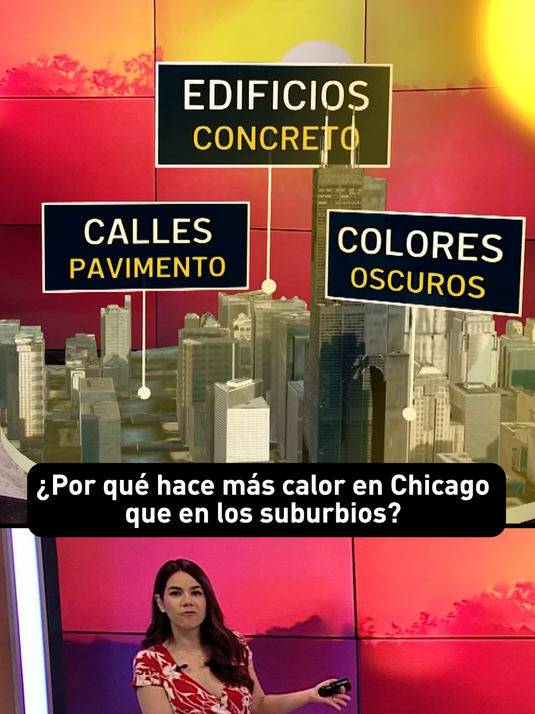 Este martes sigue vigente la alerta por calor extremo en el condado de Cook, donde el índice podría alcanzar los 105 grados. La acumulación de calor en la ciudad, provocada por pavimento, edificios y menor vegetación, intensifica el fenómeno conocido como “isla de calor”.