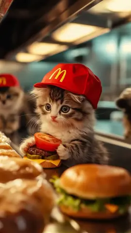 imagine a world where kittens worked in maccyds  #mcdonalds #aikittens #tiktokmademebuyit 