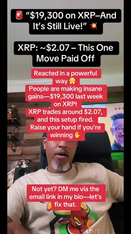 Listen… this wasn’t luck. It was structure. Last week’s XRP setup—live on stream—locked in $19,300 for some. Simple entry. Clean logic. Strong move. Now XRP’s sitting around $2.07, with clear structure in play. People keep bouncing from coin to coin and missing the patterns. But when you study one—like XRP—you actually know it. You understand its rhythm. You see through the noise. Raise your hand if you’re making money right now ✋ If not? You’re not losing—you just haven’t studied the move. DM me via the email link in my bio. I’ll walk you through the rest of this move, live, real-time. You watching it happen, not just screenshots. #XRP #XRPSetup #CryptoWins #CryptoLive #AltcoinMoves #TechnicalTrading #RaiseYourHand #CryptoEducation #XRP2025 #RealTrading