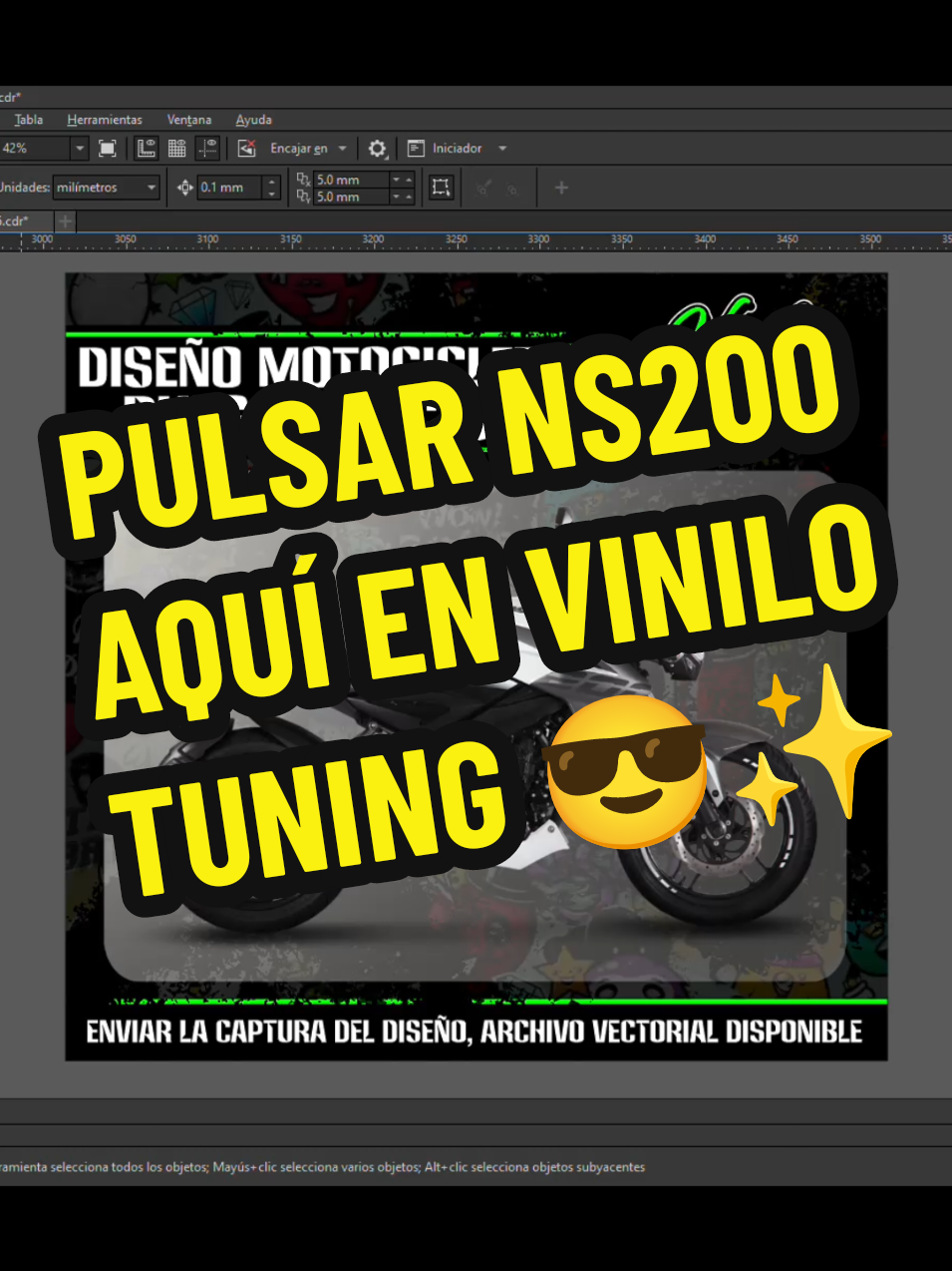 Diseño para PULSAR NS200 😎🔥 #vinil #tuningcar #calcomanias #diseñografico #pulsar #ns200 #sticker 