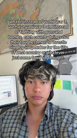 now THIS would be a great way to determine the fate of the world i think personally… #ww3 #worldwarthree #donaldtrump #gaytiktok #yaoi #relatable #fyp #fypシ 