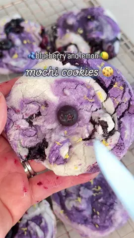 🫐Blueberry and lemon cookies made with water recipe by Kat Lieu #mochi #fyp #viral 🍋