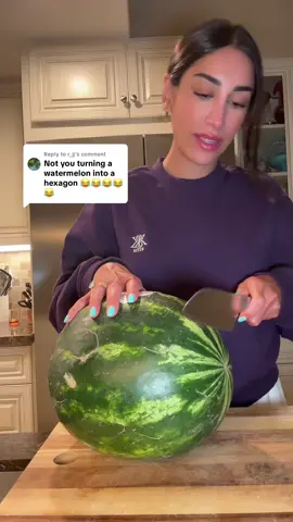 Replying to @r_jj I took tips you guys gave me from my last video to cut my 2nd watermelon, how did I do this time? Lol #watermelon #fruit #cuttingfruit 