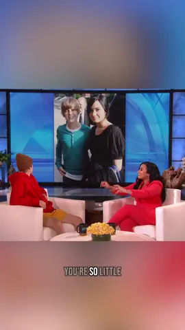 Demi Lovato and Justin Bieber reminisce about the first time they met.  #theellenshow #demilovato #justinbieber #throwback 