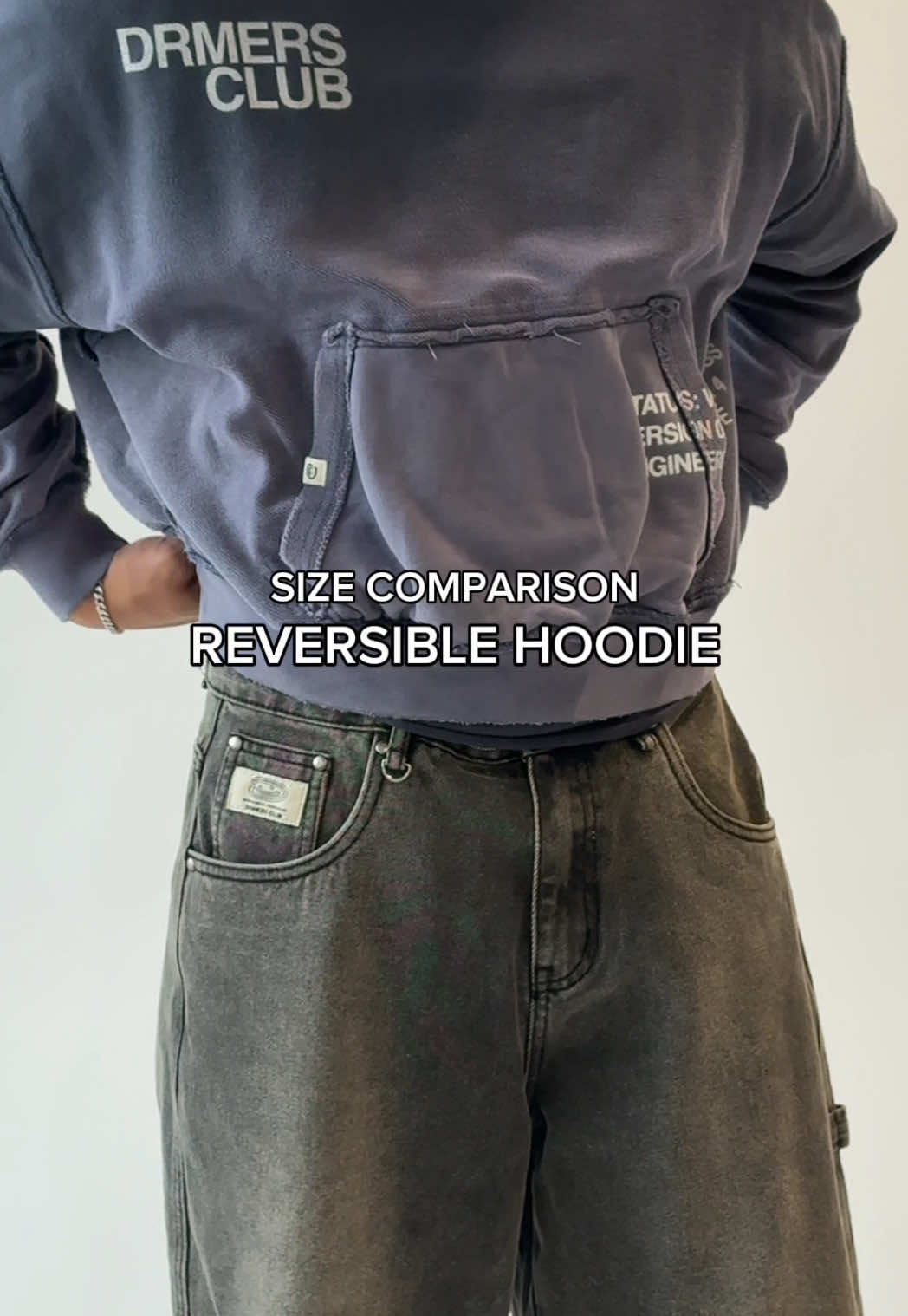 size comparison for our new reversible hoodie — available now on our site :-)