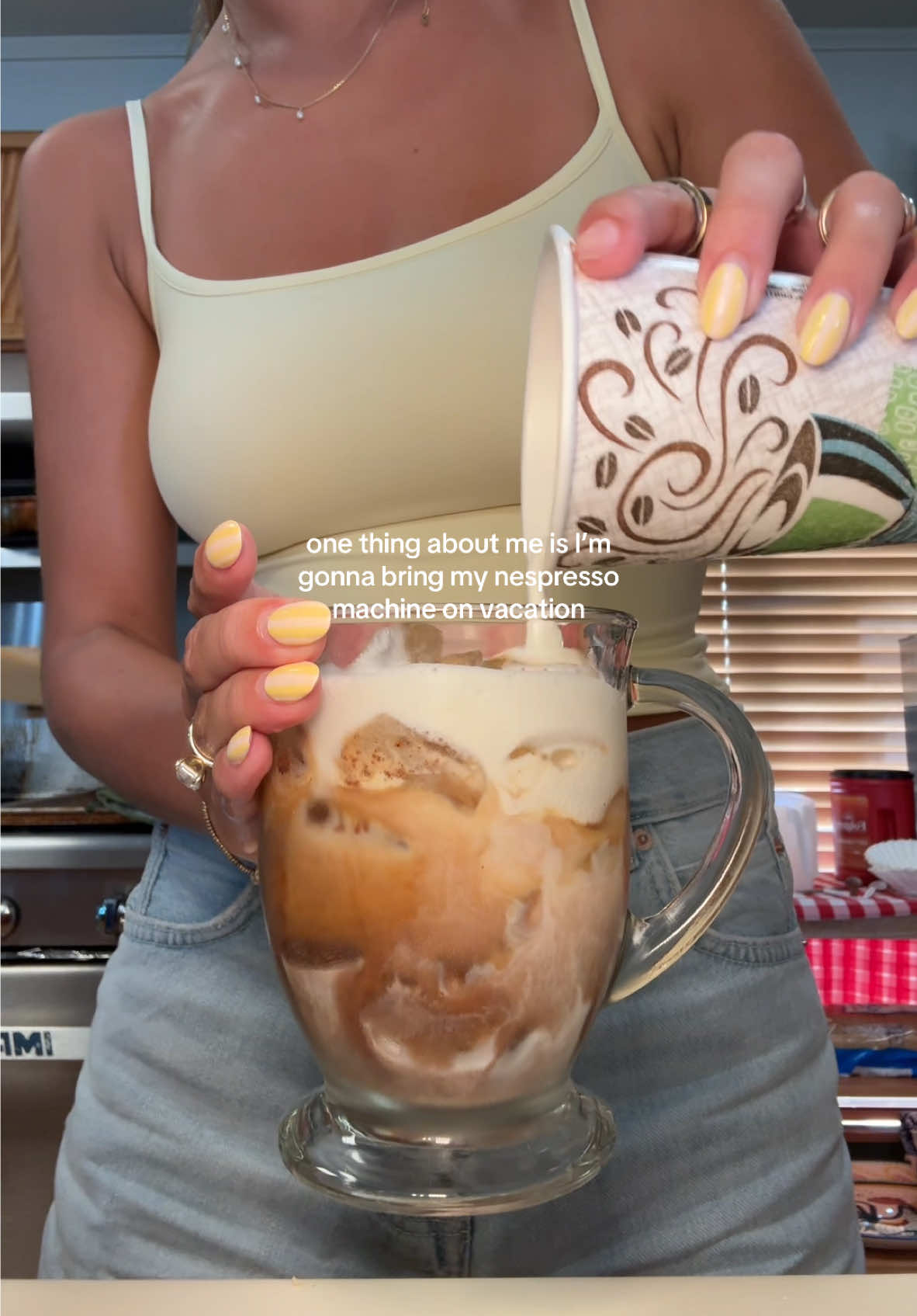 When my dad’s bestie has been requesting a coffee, you know I had to make it happen, even on a family trip🙈🙈🙈 #coffee #icedlatte #nespresso #family #vacation @Nespresso @Chobani 