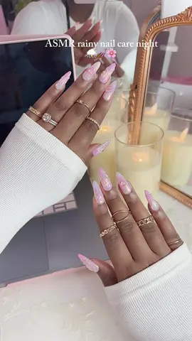 ASMR rainy nail care night! Rain and nail care is the ultimate relaxing experience. 🥹🩷 Products used: Nails/remover: @bloomnails_official  Wristbands: @makeuperaser  Hand sanitizer: @touchland  Hair removal: @mybleame  Shaving cream: @billie  Hand mask: @oliveandjune Hand wax: @conair  Hand massager: @cincom_shop  Spray hand lotion: @nectarlifeusa  Hand lotion: @lovephilosophy  - - #pinkaesthetic #pinknails #mermaidnails #beachnails #summernails #asmr #nailasmr #SelfCare #selfcarenight #metime #pinkgirl