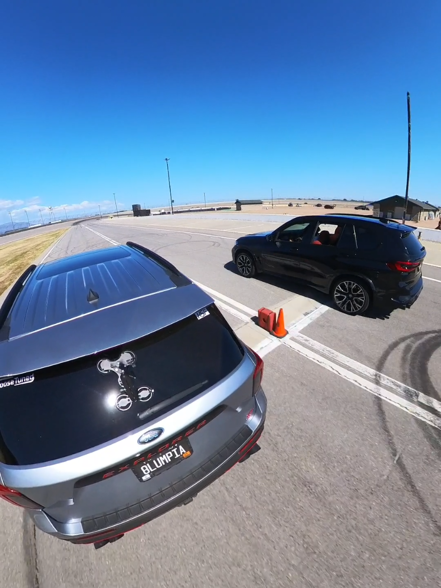 Replying to @baggedaudittlso a close race 😁 it's a really sick SUV #bmw #bmwx5m #mcompetition#ford #explorerst #twinturbov8 #twinturbov6 #ecoboost 