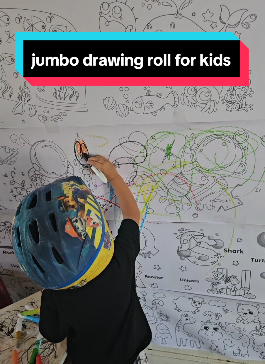 Drawing roll for kids. perfect for mommies who have kiddos that love to draw 🧡 #toddler  #toddlersoftiktok #toddlertoys 