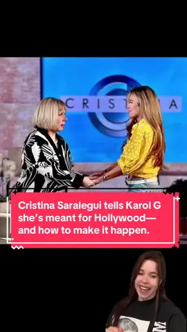 Cristina tells Karol G she’s meant for Hollywood—and how to make it happen. Do you think she has what it takes to make it? #karolg #karol #bichota #tropicoqueta #karolgfans #reggaeton #musicaurbana #tiktokpartner @Karol G 