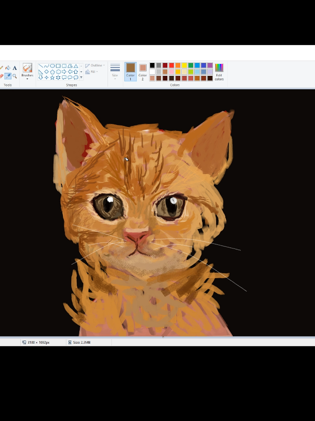 Painting a cat from scratch in Microsoft Paint #art #microsoftpaint #beginning #fertilization #anatomy #biology #cat #skeleton 