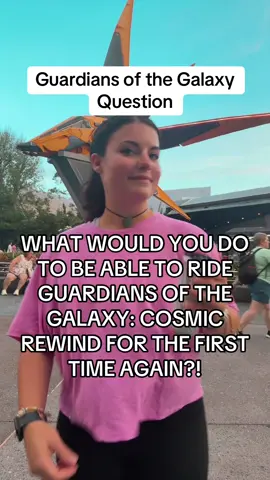 I would stop going to disney for a year…. to be able to ride this for the first time again!❤️ (i’m trying to think of something better) 😂 I even remember my first song was Everybody Wants to Rule the World! #guardiansofthegalaxy #cosmicrewind #guardiansofthegalaxycosmicrewind #epcot #ride 
