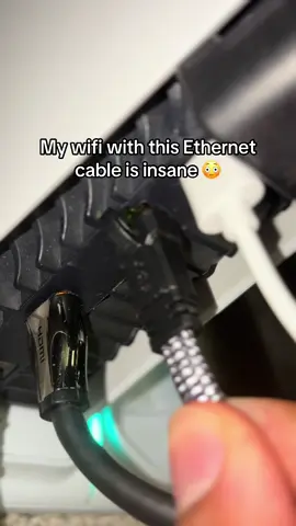 This Ethernet cord gives your wifi no lag no delay no slow uploads or downloads and a crazy higher performance when you stream vlog or gaming ! #ethernet #wifi #fastwifi #nolag #0delay #0delayinfortnite #fortniteclips #tiktokmademebuyit 