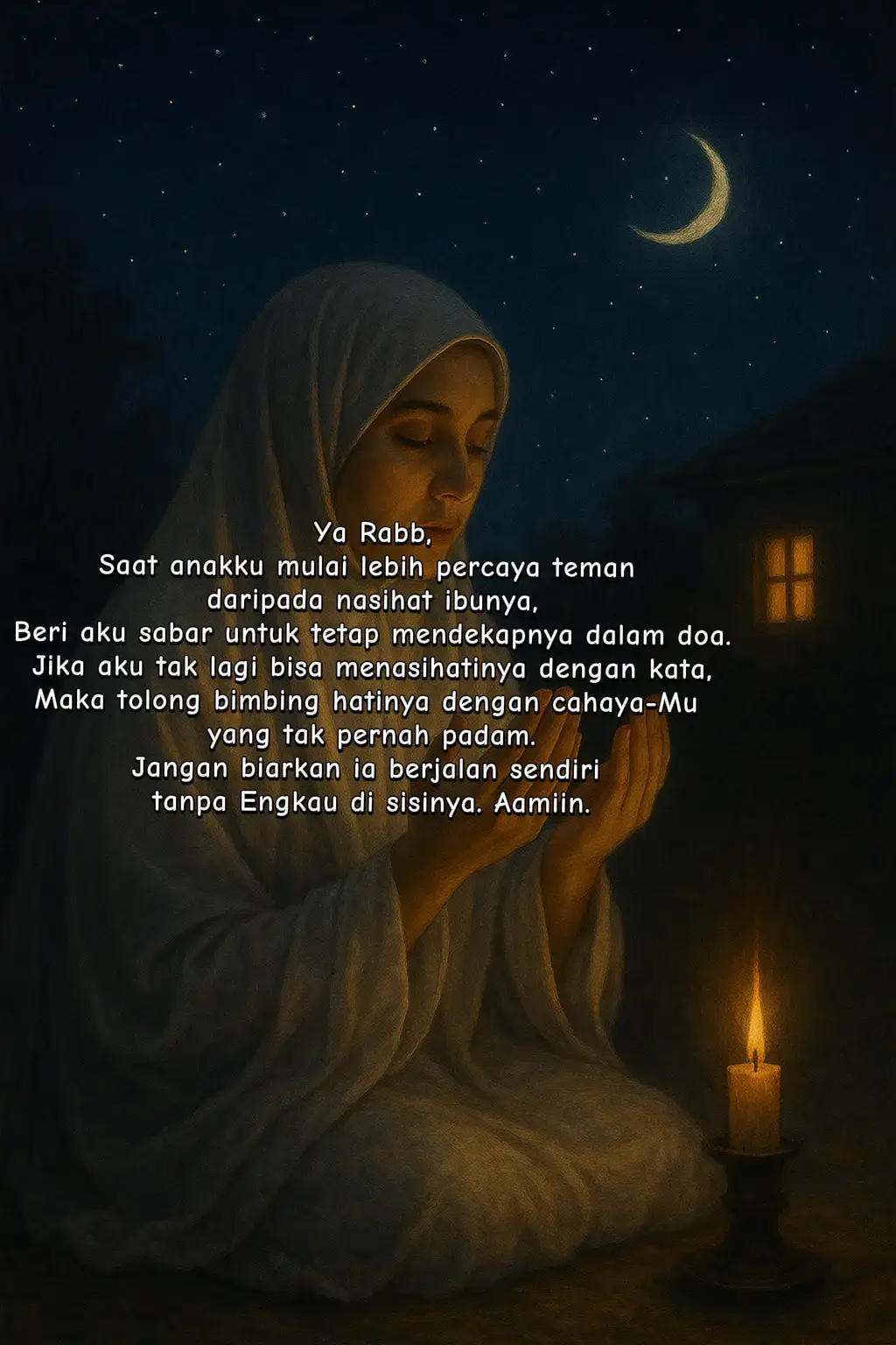 Kadang ibu hanya bisa diam… dan berdoa. Semoga langkah anakku selalu bersama cahaya Tuhan. 🤲🏻 #DoaIbu  #AnakRemaja  #HarapanIbu  #CintaTanpaBatas  #IbuDanAnak  #NasihatIbu  #BelajarIkhlas  #RemajaMuslim 