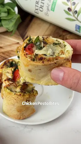 Say “YUM” if you would eat these Chicken Pesto Pinwheels with @La Tourangelle Extra Virgin Olive Oil 😋🙌 This Olive Oil from La Tourangelle is one of the best olive oils I’ve ever had 🤤 It’s rich, aromatic, and comes in a tin that blocks all light, so it stays fresher longer 💯 Plus, unlike a plastic bottle you don’t have any chemicals getting leached into it 👌 Grab it in a store near you (link in bio) What you need: 1 low-carb tortilla 1 tbsp cream cheese 1 tbsp pesto 1/2 cup shredded chicken 1/4 cup shredded mozzarella 5 grape tomatoes, sliced 1/4 cup spinach, chopped 1 tbsp La Tourangelle Extra Virgin Olive Oil How to make them: 1. Spread the cream cheese and pesto on a tortilla. Add your chicken, tomatoes, mozzarella and spinach.  2. Roll it up tight, brush with your oil and slice into pinwheels. 3. Air fry at 360F for 8-10 minutes until golden & enjoy with more La Tourangelle Extra Virgin Olive Oil drizzled on top.  #LaTourangellePartner