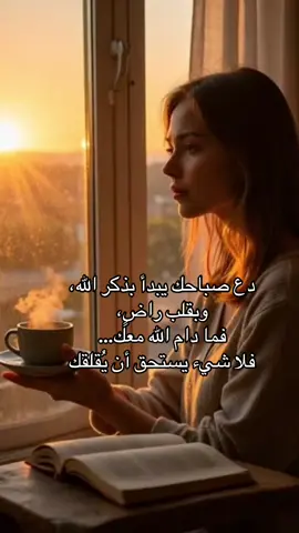 دع صباحك يبدأ بذكر الله، وبقلب راضٍ، فما دام الله معك… فلا شيء يستحق أن يُقلقك#همسة❤️الروح 