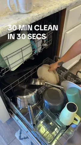 30 min clean down to 30 seconds if only that were really the case 😅 #cleanwithme #cleaningmotivation #housereset #speedclean #tidyup #tidytok #cleanup #kitchencleaning #momlife #momof2 #relatablemom 