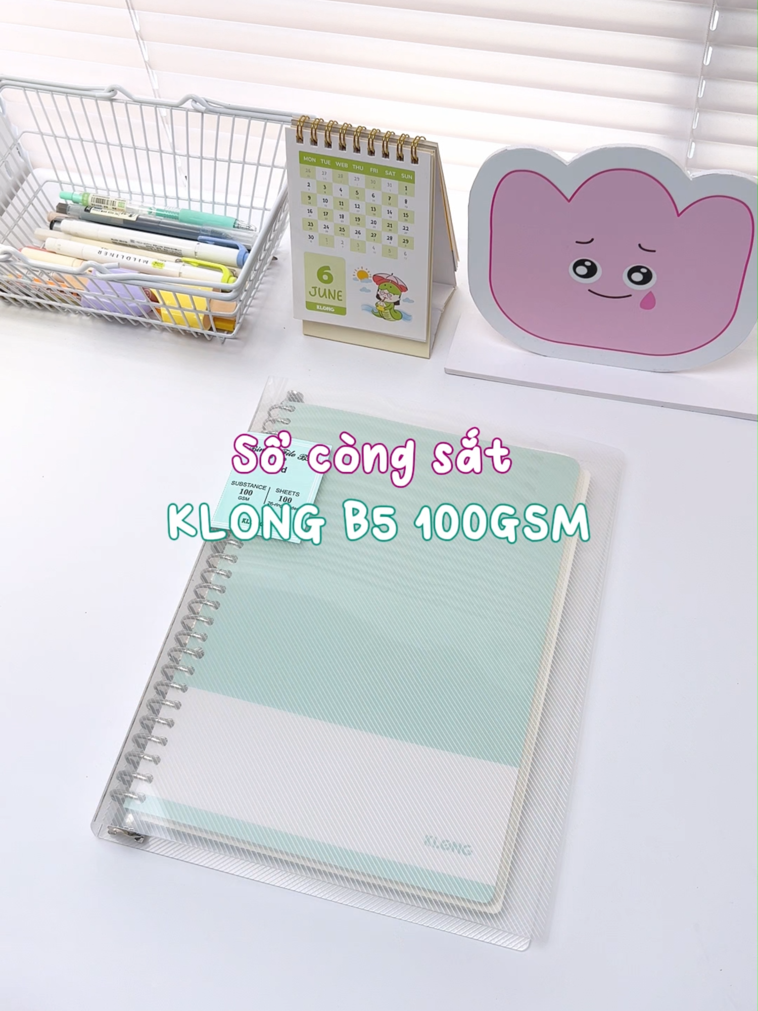 Sổ còng sắt KLONG B5 100GSM: Còng sắt chắc chắn, linh hoạt thêm bớt giấy. #klong #socongklong #ghichep #takenotes #study #fyp
