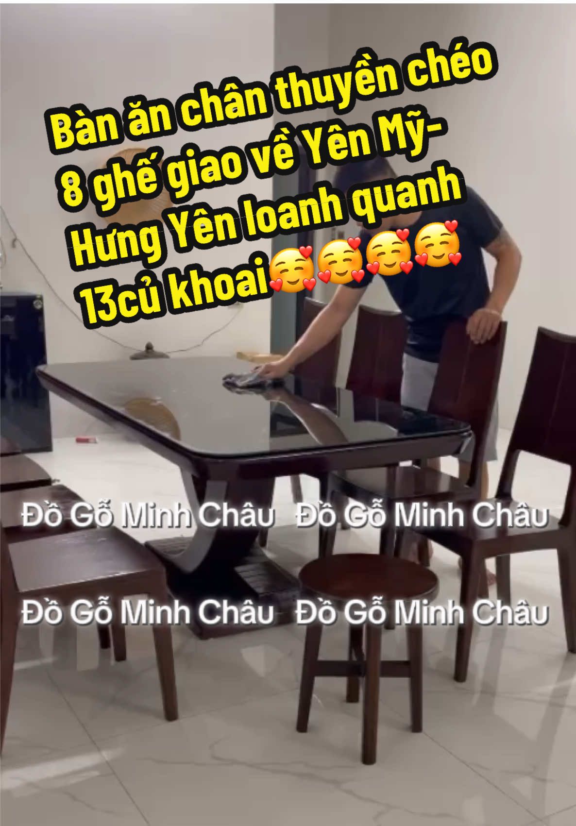 Mẫu bàn ăn được nhiều khách hàng yêu thích, bàn lớn 8 ghế. Bác nào quan tâm kết nối zl em tư vấn cho ạ  #dogominhchau #banghego #viralvideo #xuhuong #banghe #banango #bananhiendai #bananmauoccho #banangosoimauoccho  
