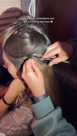 just girlie things !! #hairextensions #tourbus #roadlife 