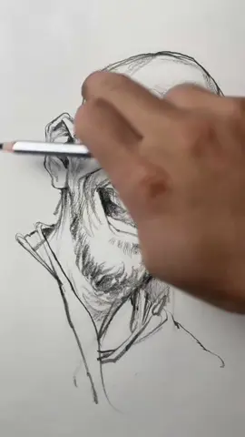 Laughing expression jumps off the page ✏️  #sketch #tutorial #portrait #pencil #line #art #drawing #artist #daily #stroke #detail #tiktokart #fypage 