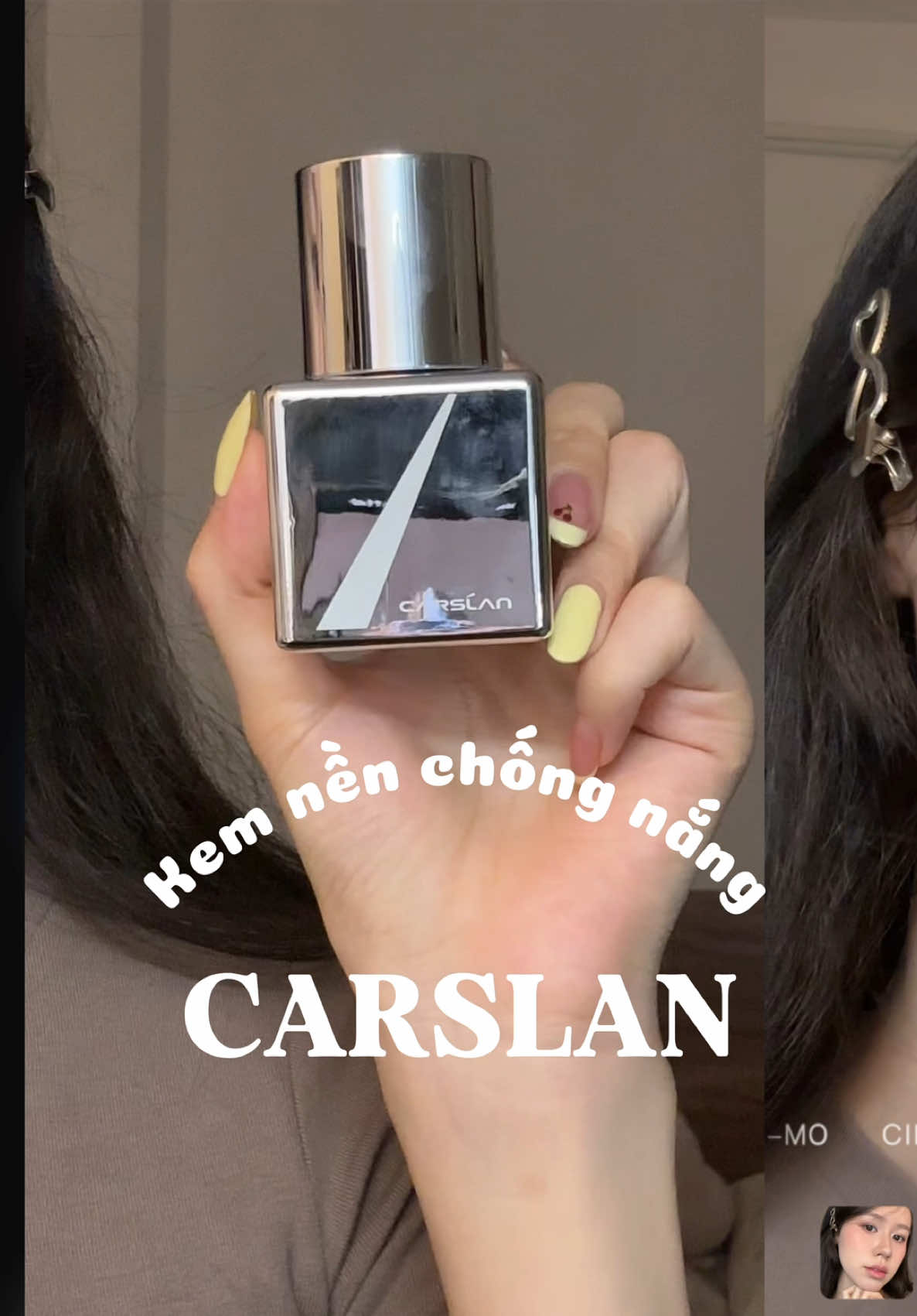 Kem nền chống nắng Carslan mỏng nhẹ nền mướt k rượttt , bà nào kb makeup cũng dùng dc lun #kemnenchongnang #carslan #xuhuongtiktok #goclamdep #makeup #reviewlamdep 