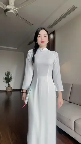 Áo dài học sinh truyền thống tay dài #aodaihocsinh #aodaitrang #aodaicuc 