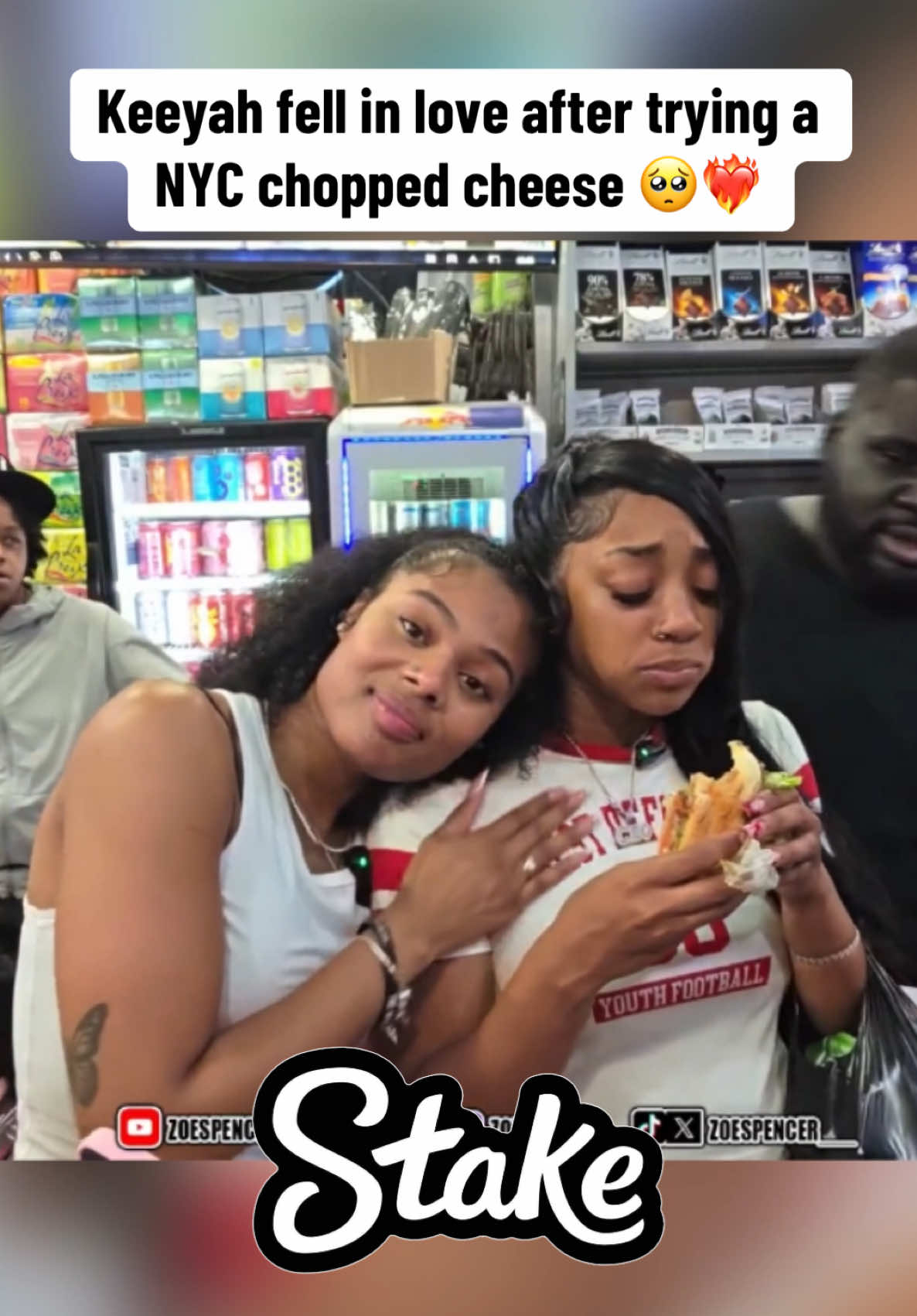 Keeyah fell in love after trying a NYC chopped cheese 🥺❤️‍🔥 #zoespencer #keeyahthecreator #fypシ゚viral #viral #trending #foryoupage @Keeyah The Creator @Zoe Spencer 