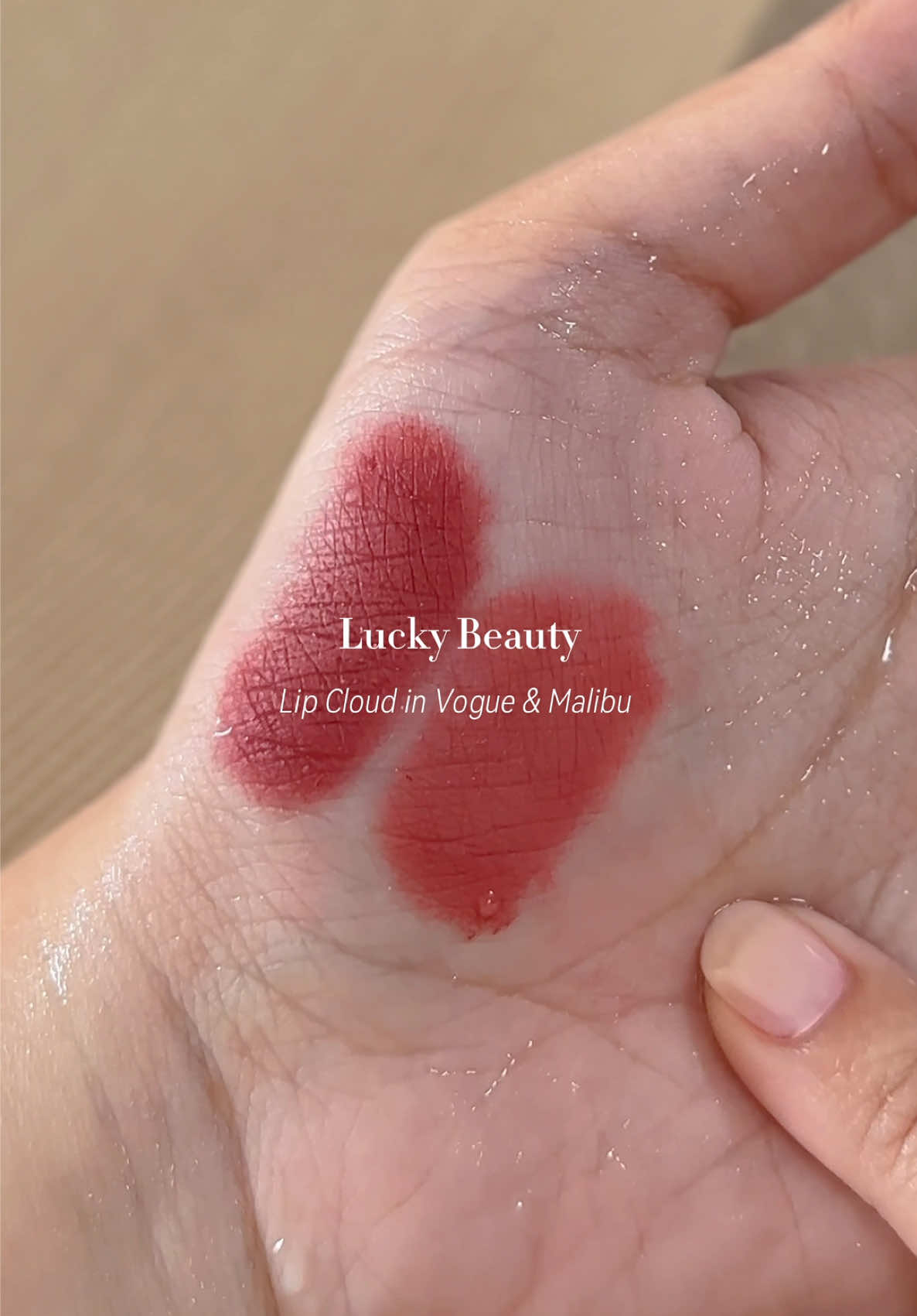 Finds Series | Dreamy Lip Cloud in Malibu and Vogue by @Lucky Beauty Inc on my neutral light skin 🌝🍀 long lasting talaga sya promise!! Ang tagal pa maubos  #makeup #beauty #BeautyTok #beautytiktok #luckybeauty #lipstick #fyp #trending #foryou 