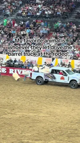 Forget the bulls, the barrel truck driver shows no mercy 🤠 #rodeo #barrelracing #barreltruck #srsrodeo #idaho #funny #snakeriverstampede 