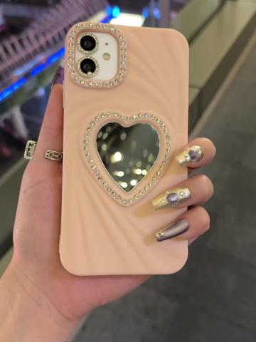 【11-16】กระจกแต่งหน้าซิลิโคนหัวใจรักสามมิติพร้อมการออกแบบเงางาม Drill