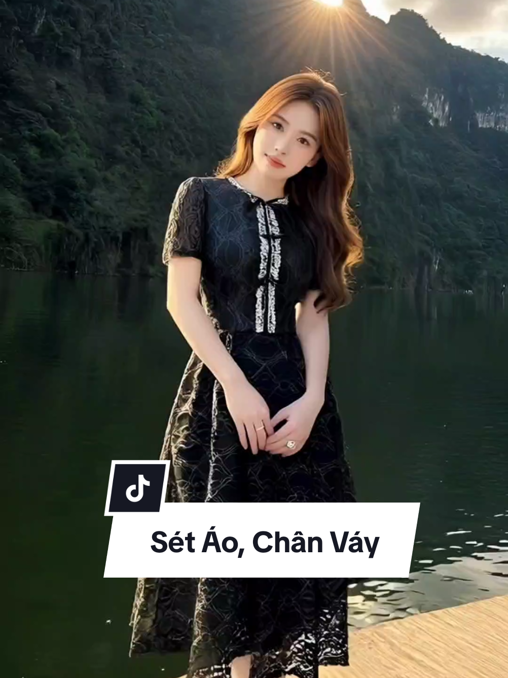 Sét áo ren và chân váy xếp ly cho các chị xinh đây #vayxinh #setvayxinh #setvayren #setdodulich 
