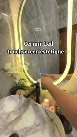 cermin led aestetique ✨✨✨ #cerminled #cermintouchscreen #kamarmandiminimalis  #kacaestetik 